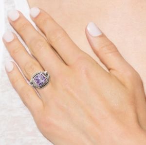 David Yurman 16mm Amethyst Albion Ring